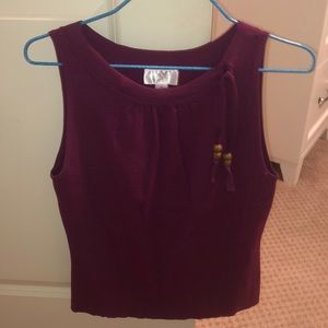 plum sleeveless LOFT top
